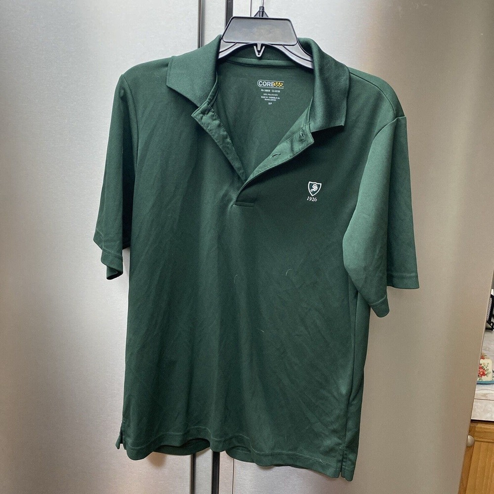 Core 365 Shirt Mens Small Green Collared Polo